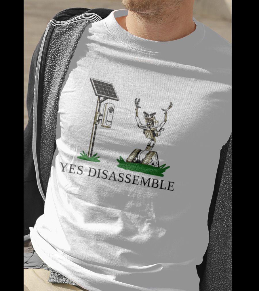 Johnny Five Yes Disassemble Robot Short Circuit Solar Panel T-Shirt