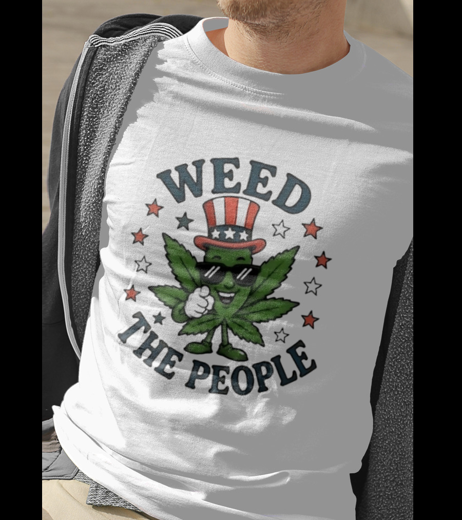 Weed The People Cannabis Uncle Sam Patriotic Leaf Stars T-Shirt