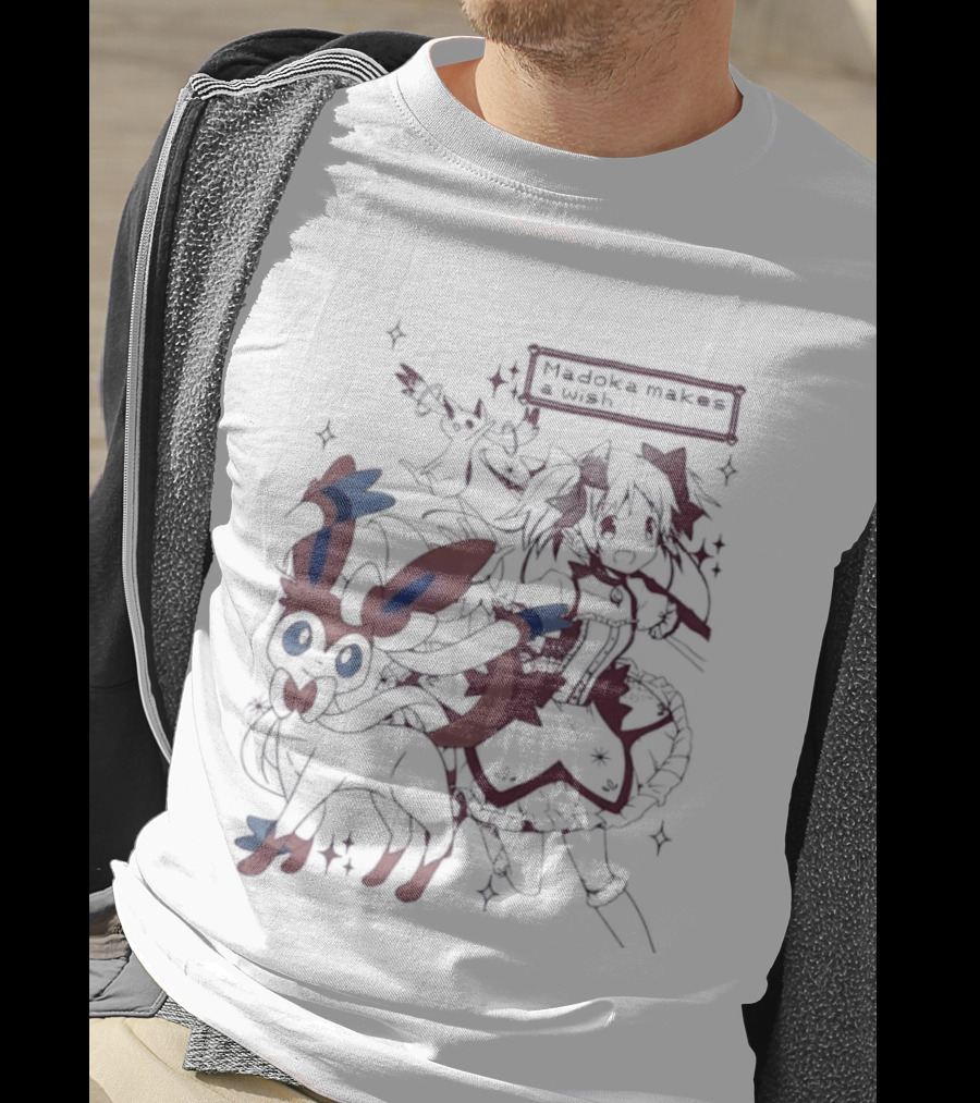 Madoka Kaname And Sylveon Anime Wish Collaboration T-Shirt