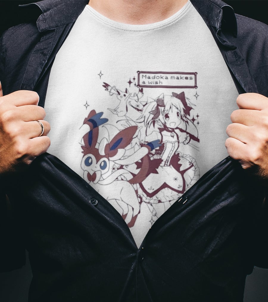 Madoka Kaname And Sylveon Anime Wish Collaboration T-Shirt