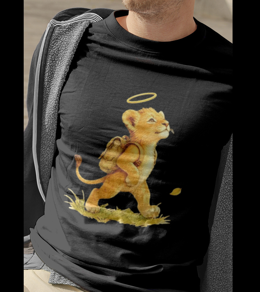 Baby Lion Cub With Halo And Backpack Heading To School T-Shirt