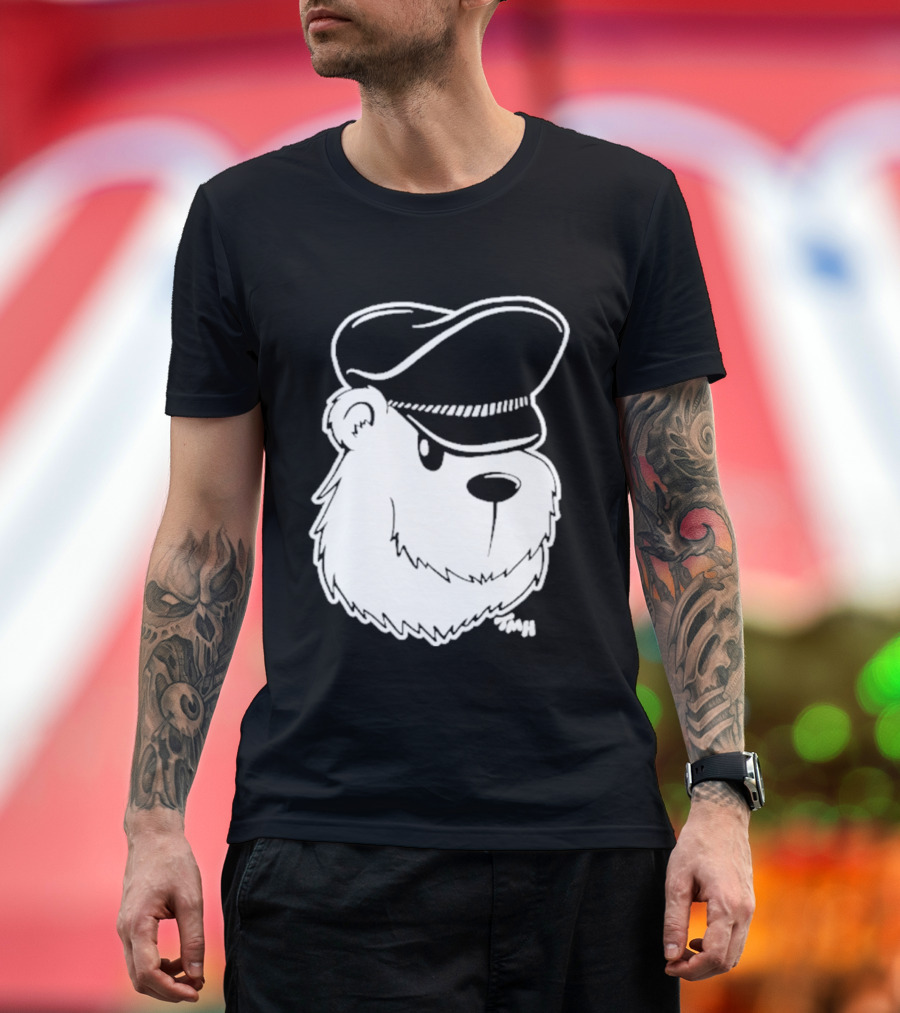 Bear With Police Officer Hat T-Shirt