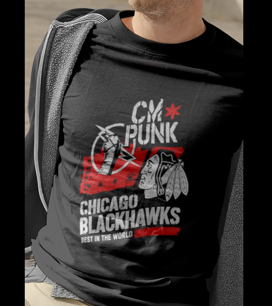 CM Punk Chicago Blackhawks Best In The World T-Shirt