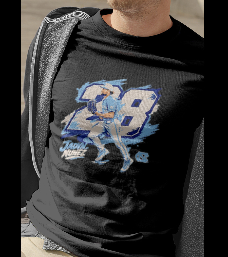 Jadyn Nunez No 28 North Carolina Tar Heels Baseball Player T-Shirt
