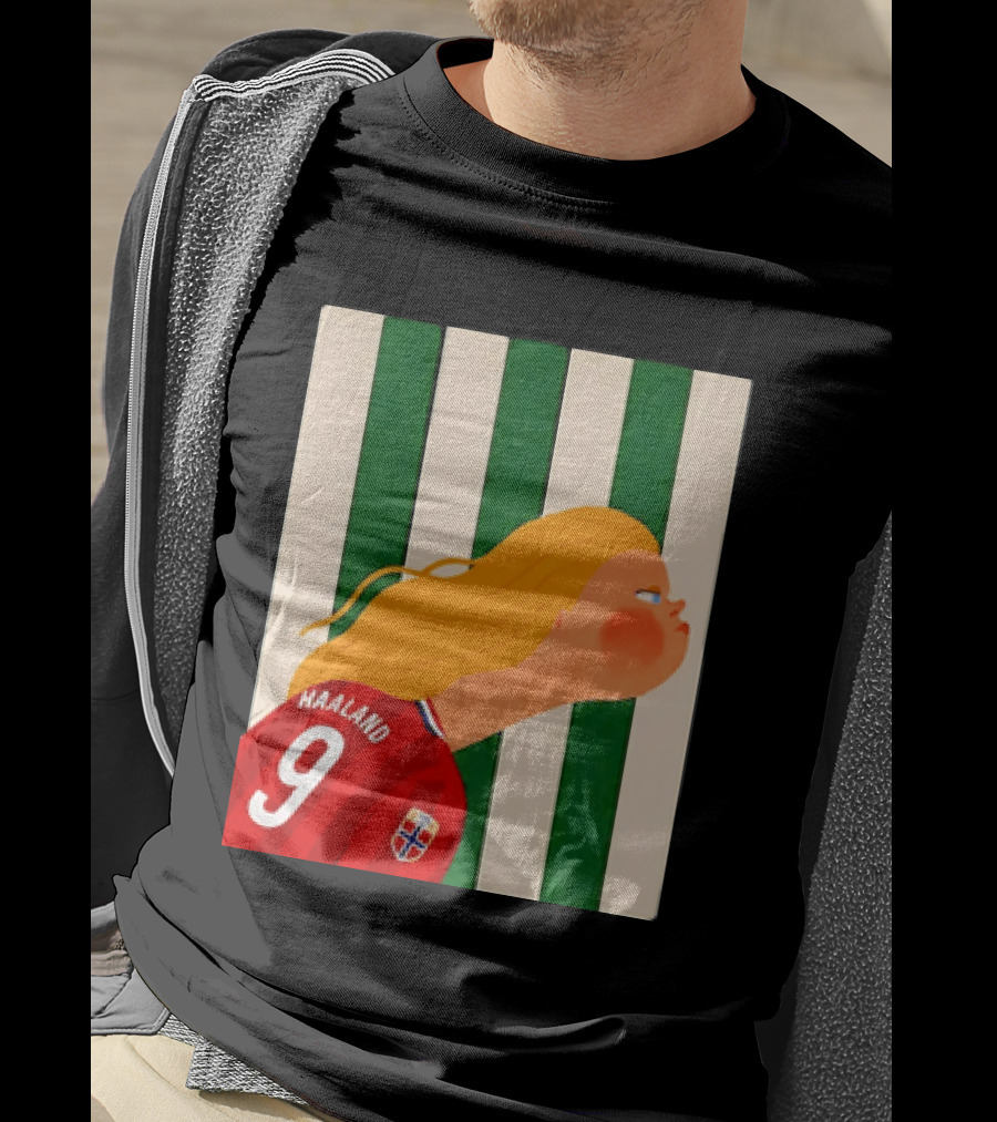 Erling Haaland No 9 Norway National Team Cartoon T-Shirt