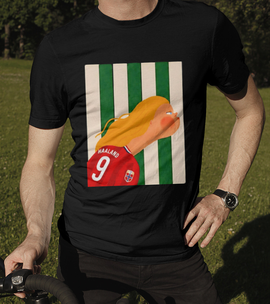 Erling Haaland No 9 Norway National Team Cartoon T-Shirt