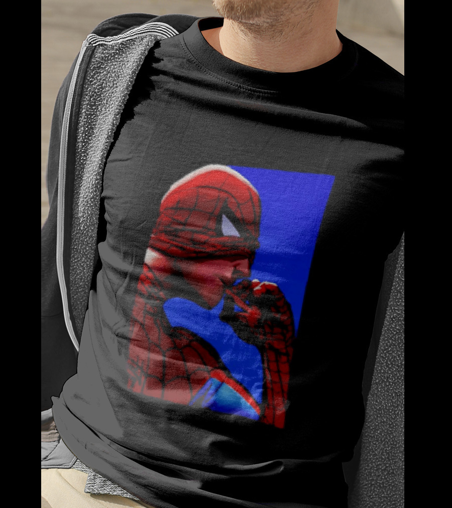 Spider Man Smoking Reaction Meme Awkward Superhero T-Shirt