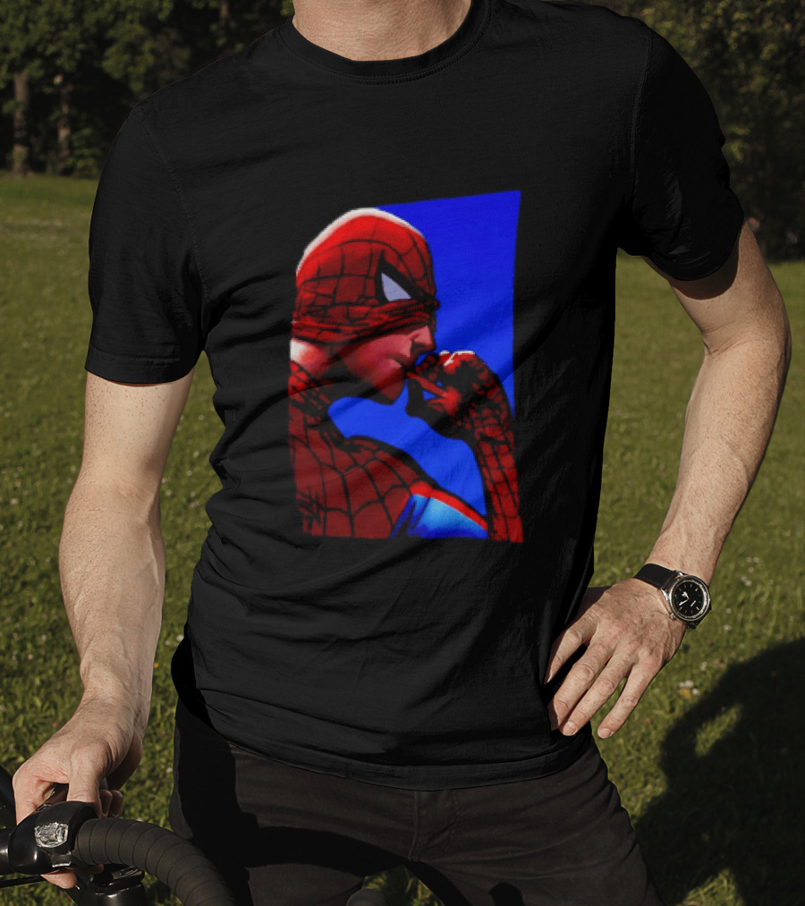 Spider Man Smoking Reaction Meme Awkward Superhero T-Shirt