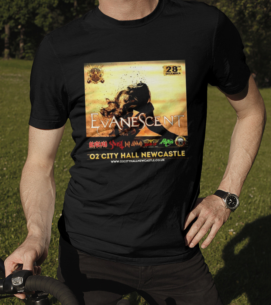 Evanescent Live At O2 City Hall Newcastle With AC/DC Ghost Def Leppard And Poison December 28th T-Shirt