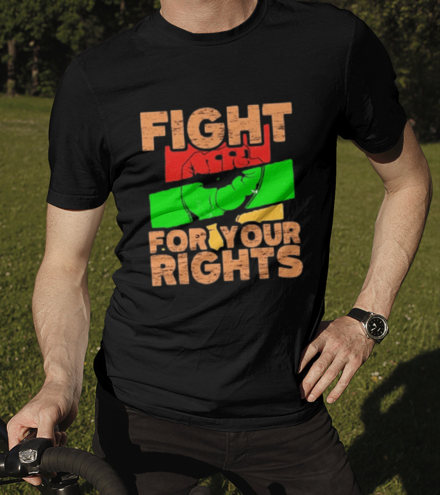 Fist Emblem Fight For Your Rights Multicolor T-Shirt