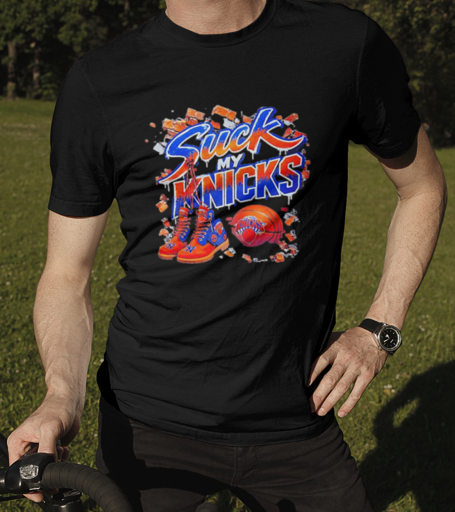 New York Knicks Suck My Knicks Basketball Boots Ice Splash T-Shirt