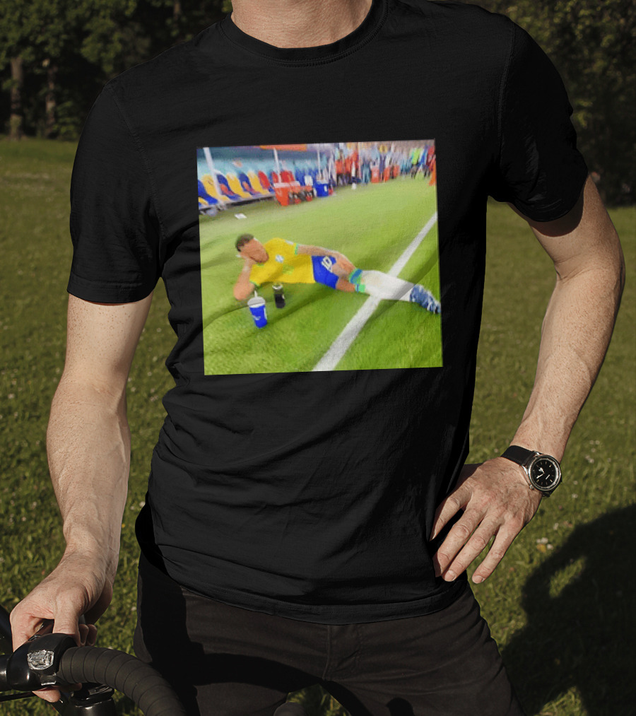 Neymar Jr Brazil Number 10 Relaxing Pitch Meme Iconic Soccer Moment T-Shirt