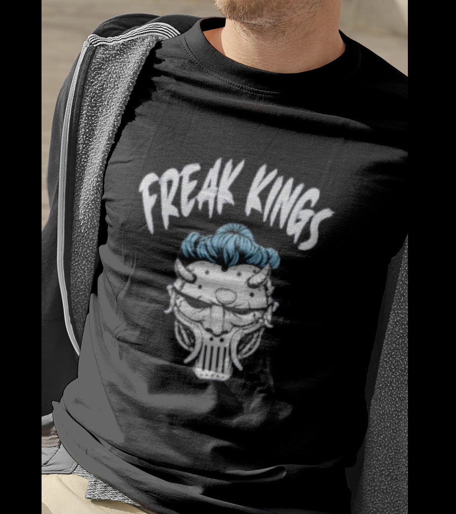 Freak Kings Horned Mask With Blue Hair Wyatt Russell Jackson T-Shirt