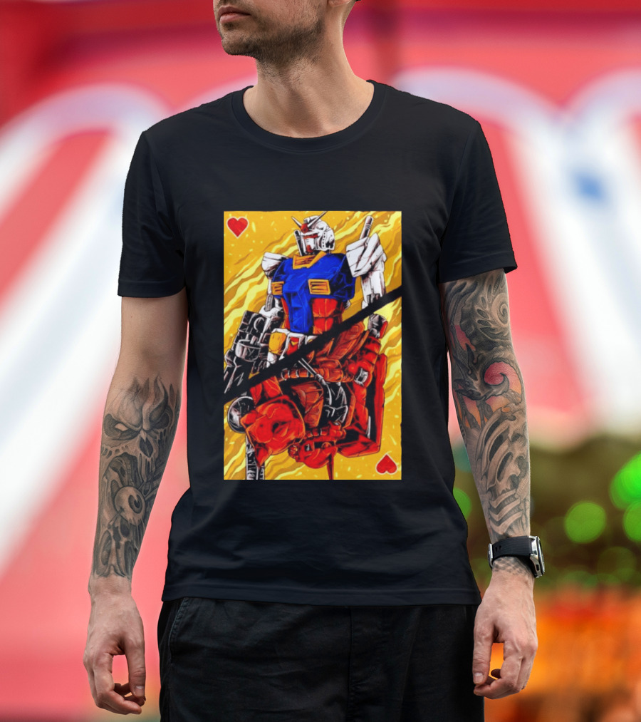 RX 78 2 Gundam Mobile Suit King Of Hearts Playing Card T-Shirt