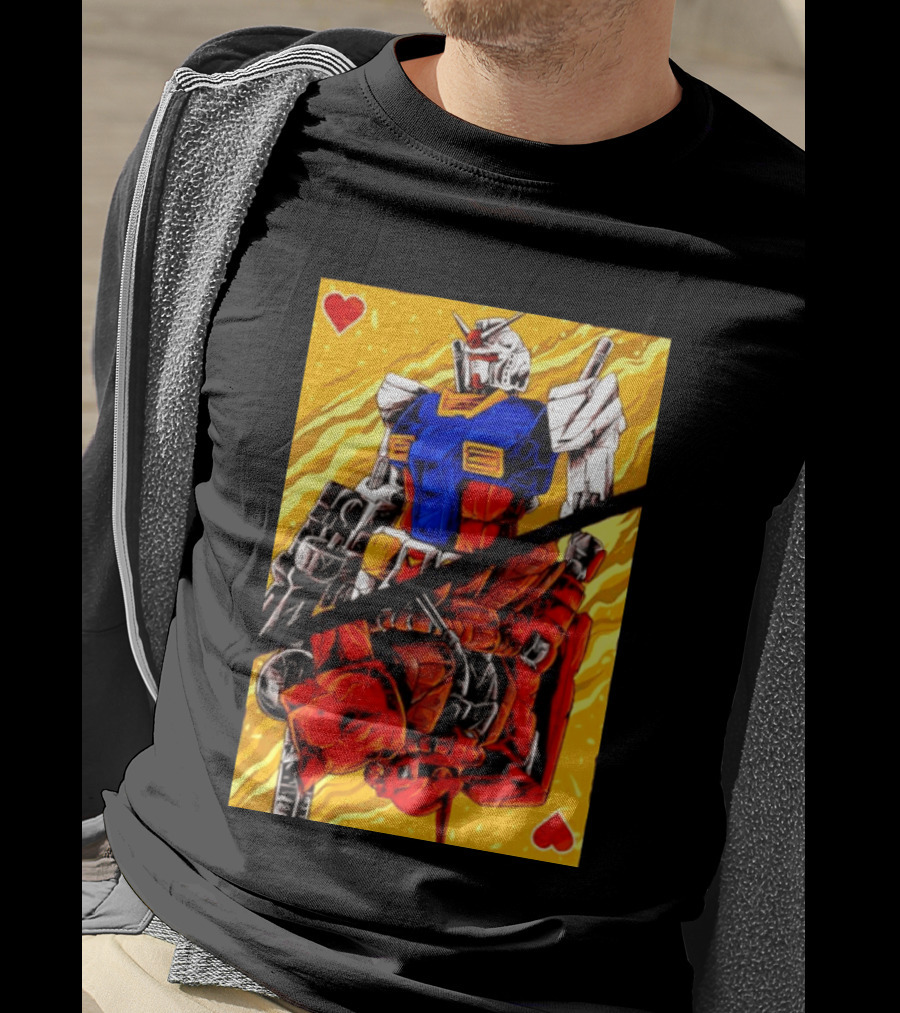 RX 78 2 Gundam Mobile Suit King Of Hearts Playing Card T-Shirt