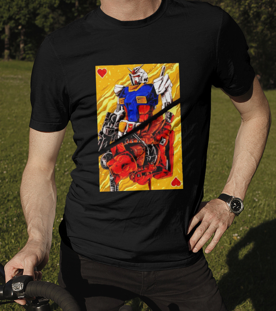 RX 78 2 Gundam Mobile Suit King Of Hearts Playing Card T-Shirt