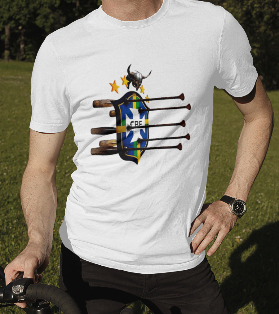 Brazil National Football Team CBF Viking Helmet Spears Stars T-Shirt