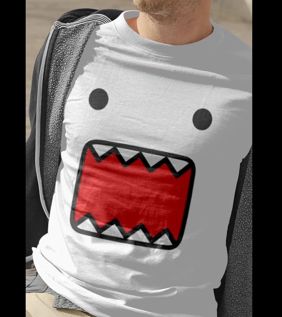 Domo Face Red And Pink Contrast T-Shirt