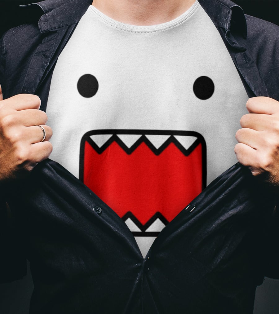 Domo Face Red And Pink Contrast T-Shirt