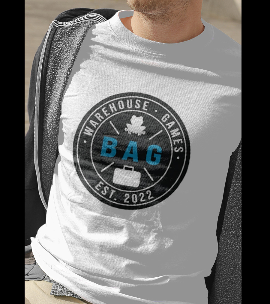 Warehouse Games Frog Briefcase BAG Est 2022 T-Shirt
