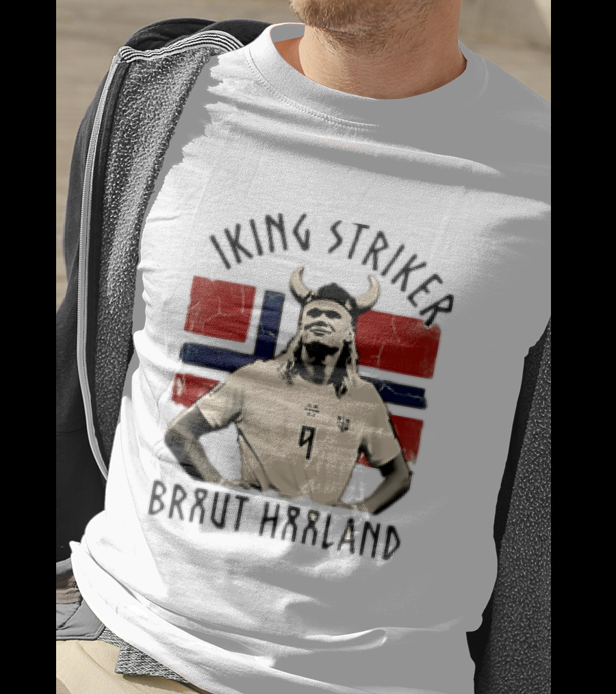 Braut Haaland Viking Striker Norway Flag T-Shirt