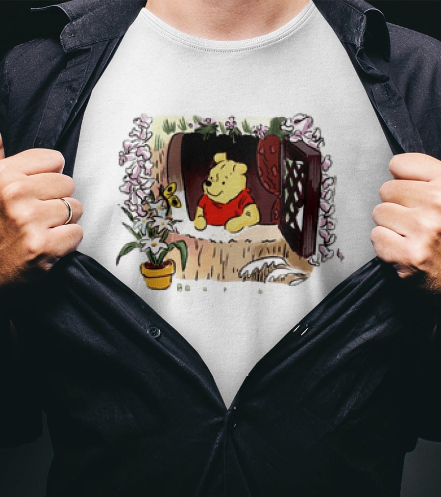 Winnie The Pooh Breathe It's A New Day Inspirational Morning Window Scene T-Shirt