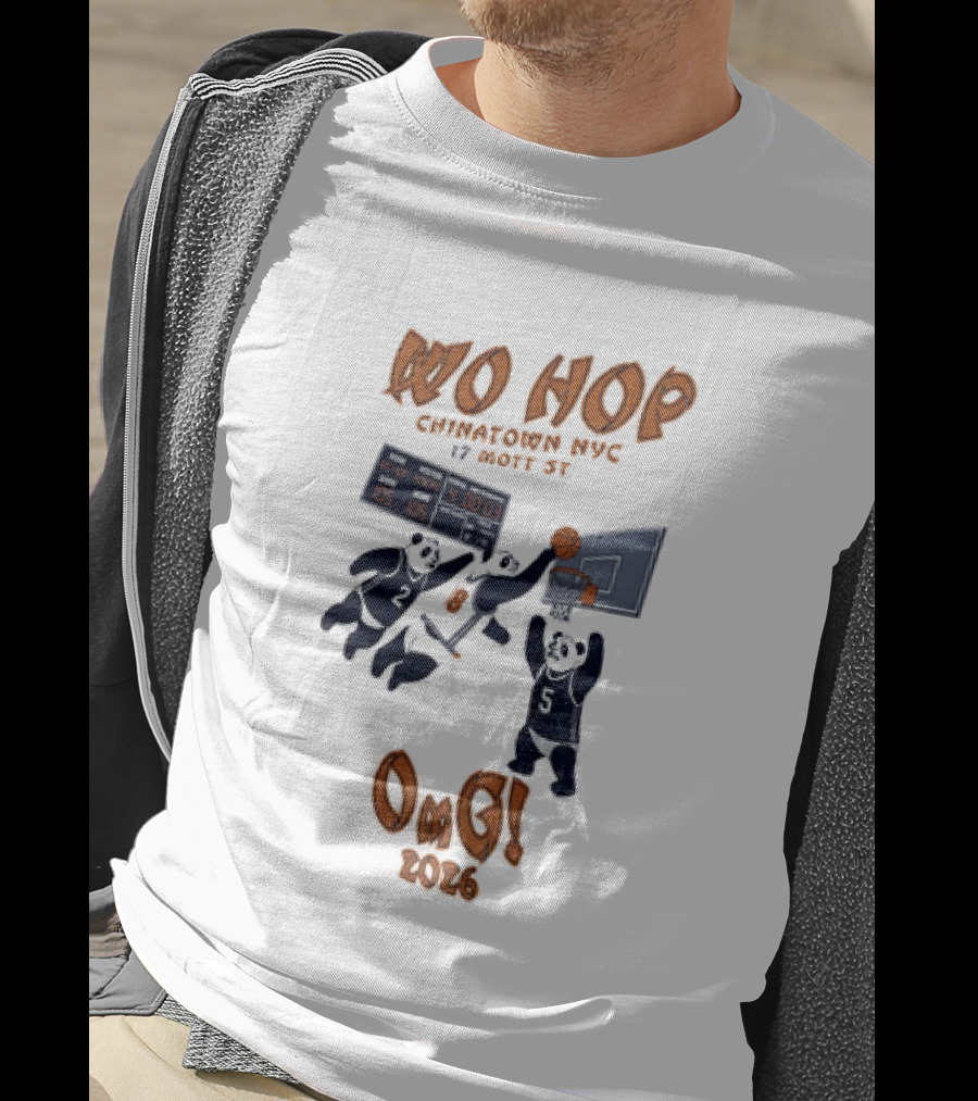 Wo Hop Chinatown NYC 17 Mott St Basketball Pandas Knicks 2026 OMG T-Shirt