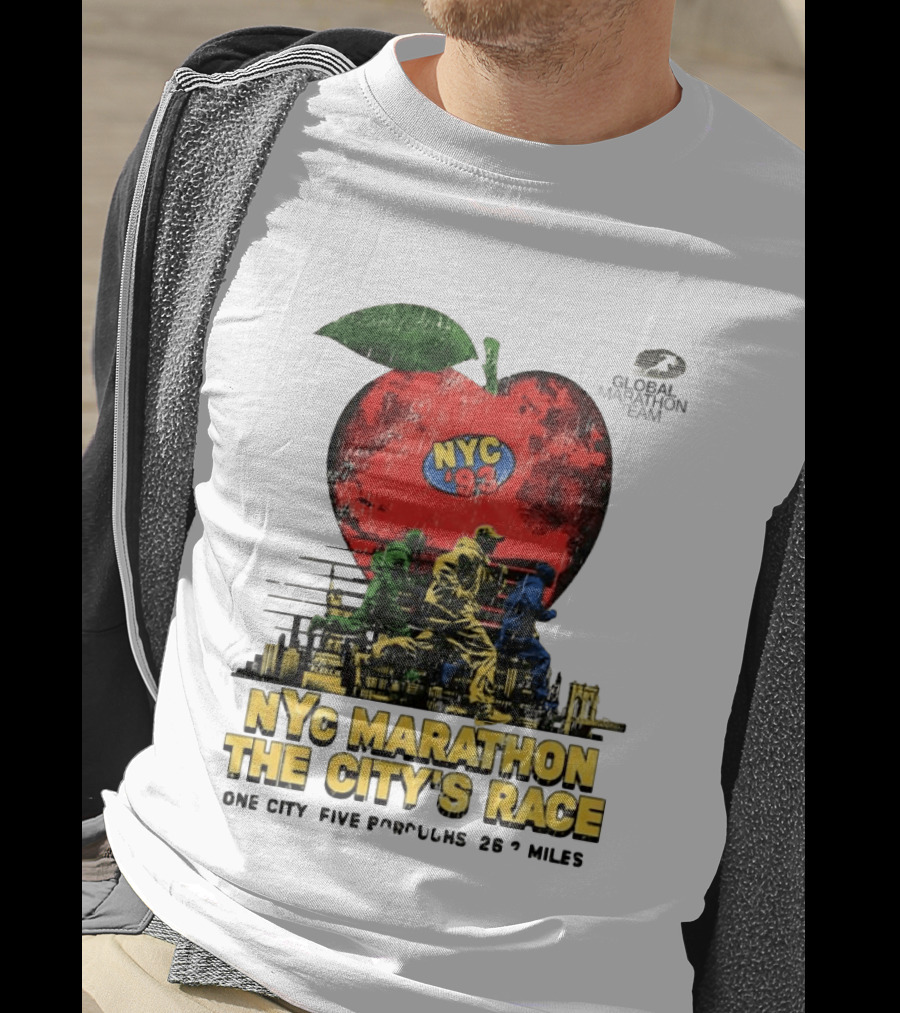 NYC Marathon 93 Global Team The Citys Race One City Five Boroughs 26 Miles T-Shirt