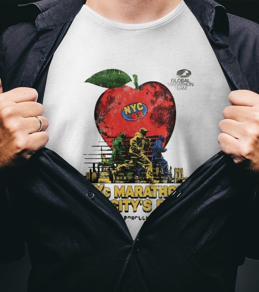NYC Marathon 93 Global Team The Citys Race One City Five Boroughs 26 Miles T-Shirt