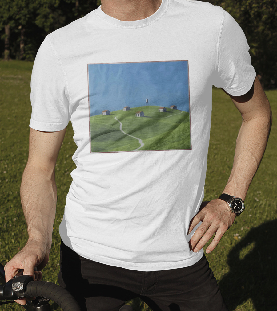 I Would Rather Be Here Btw Backrooms Level 94 Green Hills And Houses T-Shirt