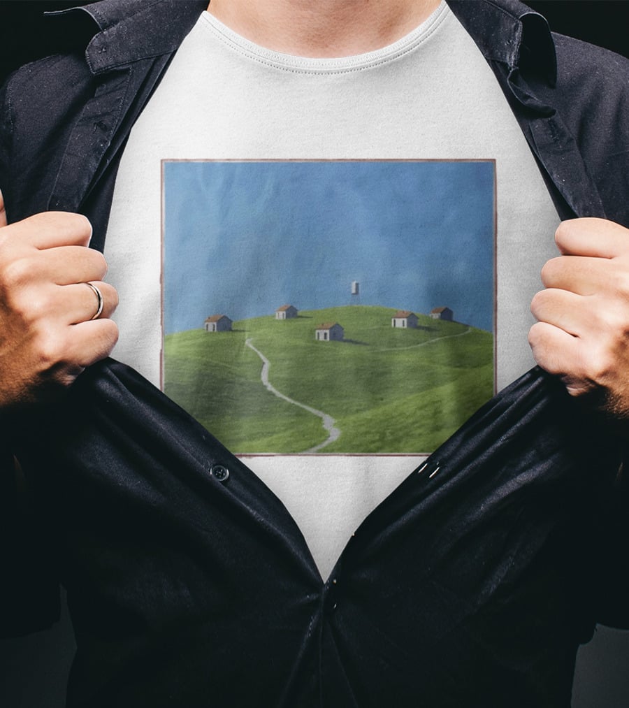 I Would Rather Be Here Btw Backrooms Level 94 Green Hills And Houses T-Shirt