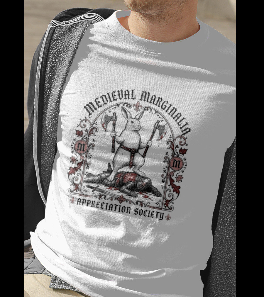 Medieval Marginalia Appreciation Society Killer Rabbit Knight T-Shirt