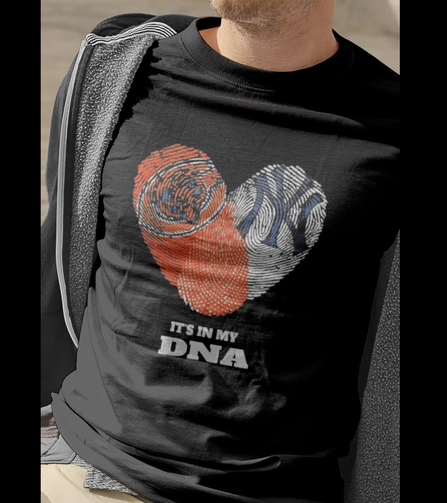 It's In My DNA New York Yankees Baseball Fingerprint Heart T-Shirt