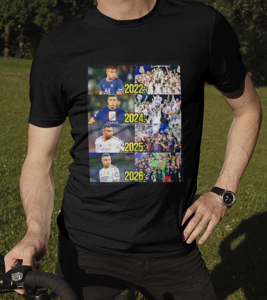 Kylian Mbappé PSG 2022 Qatar 2024 Real Madrid Emirates 2025 2026 Career Moments T-Shirt