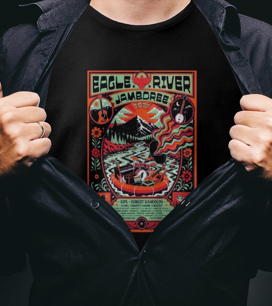 Eagle River Jamboree 2026 In Eagle Colorado August 8th And 9th Featuring Ripe Robert Randolph And Daniel Donato's Cosmic Country T-Shirt