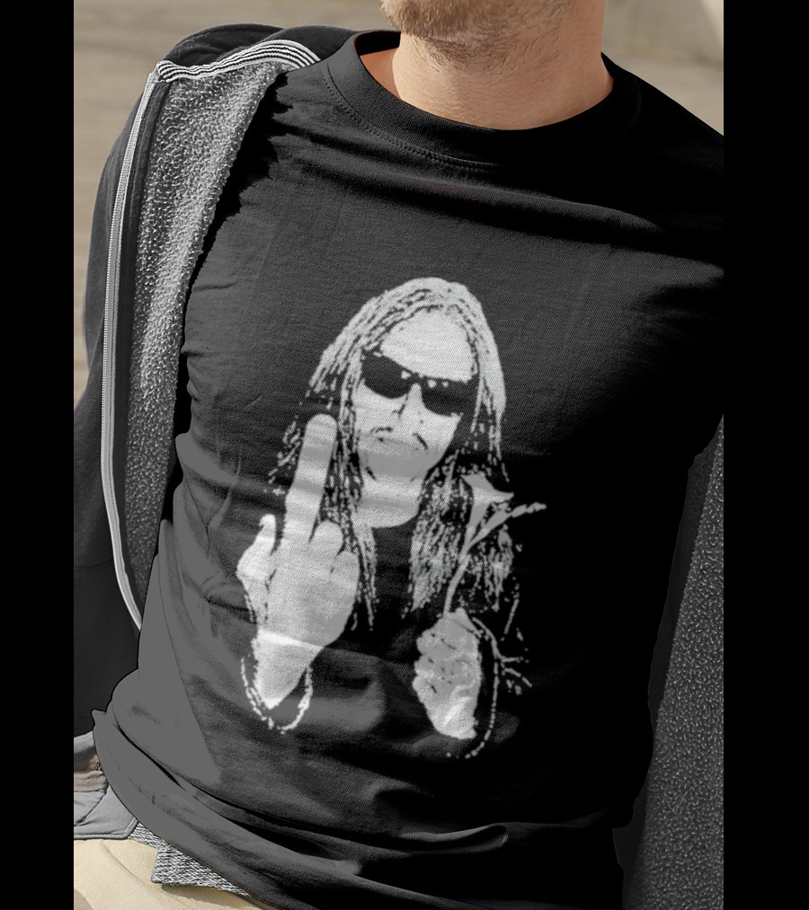Lemmy Kilmister Middle Finger Flower Motorhead T-Shirt