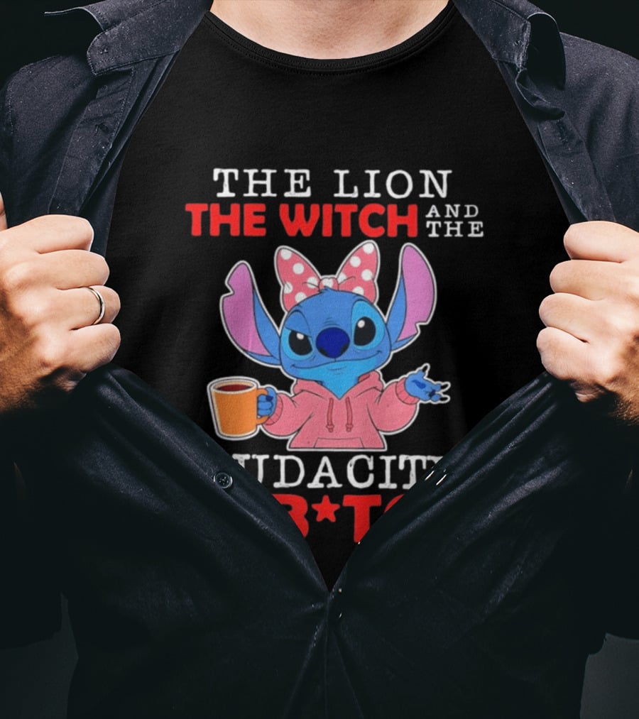 Stitch The Lion The Witch And The Audacity Of This B*tch Pink Bow Coffee T-Shirt