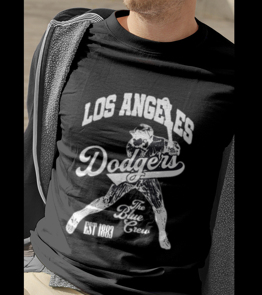 Los Angeles Dodgers The Blue Crew Est 1883 Baseball Player T-Shirt