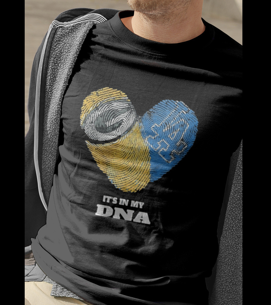 Green Bay Packers Los Angeles Dodgers It's In My DNA Fingerprint Heart T-Shirt