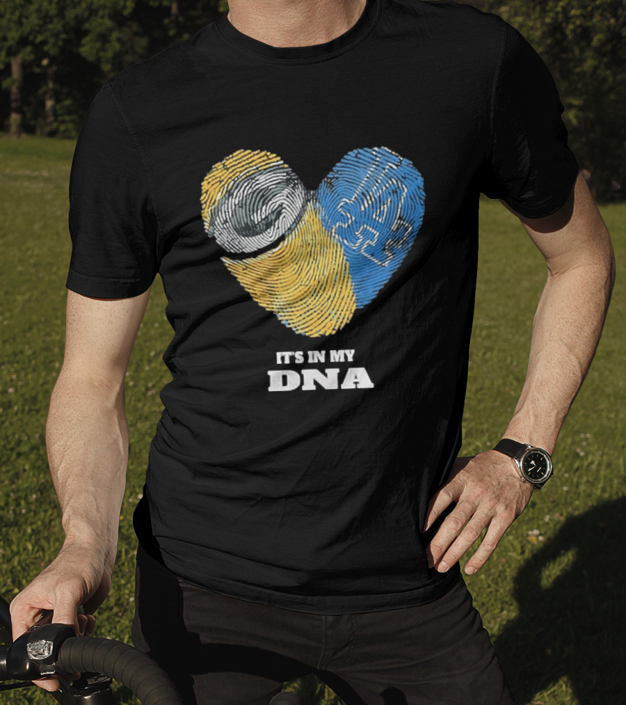 Green Bay Packers Los Angeles Dodgers It's In My DNA Fingerprint Heart T-Shirt