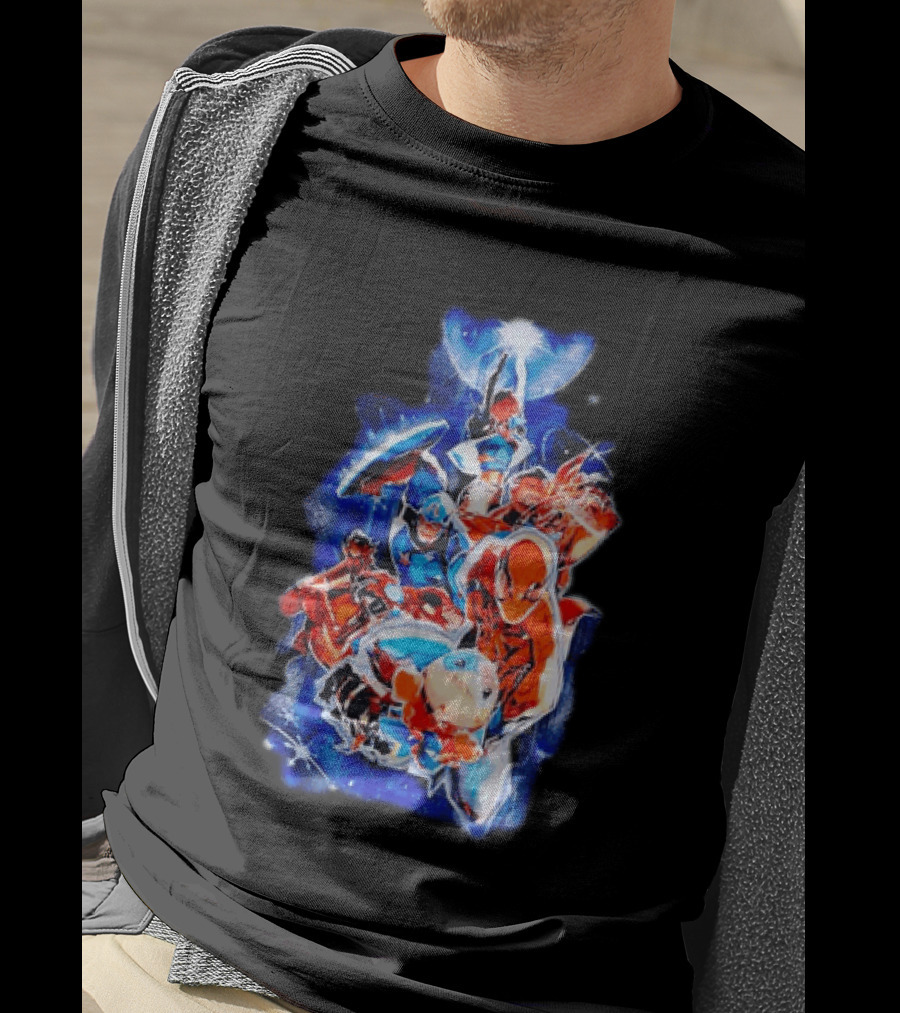 Marvel Captain America Spider Man Doctor Strange Avengers Team Mashup T-Shirt