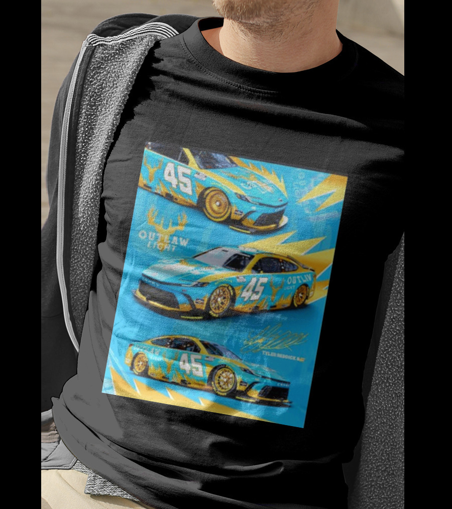 Tyler Reddick 45 Outlaw Light NASCAR Cup Series Toyota Camry Racing Car T-Shirt