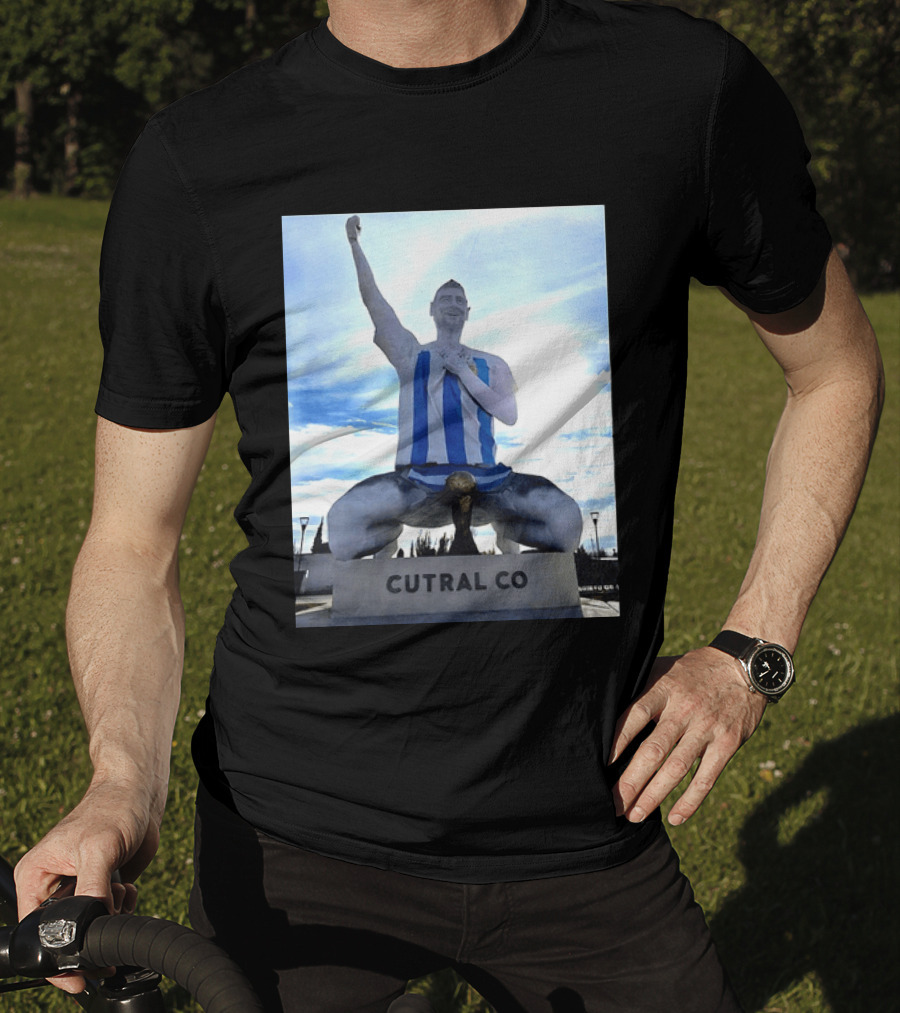 Messi Argentina Sculpture Cutral Co Legendary Statue Victory Celebration T-Shirt