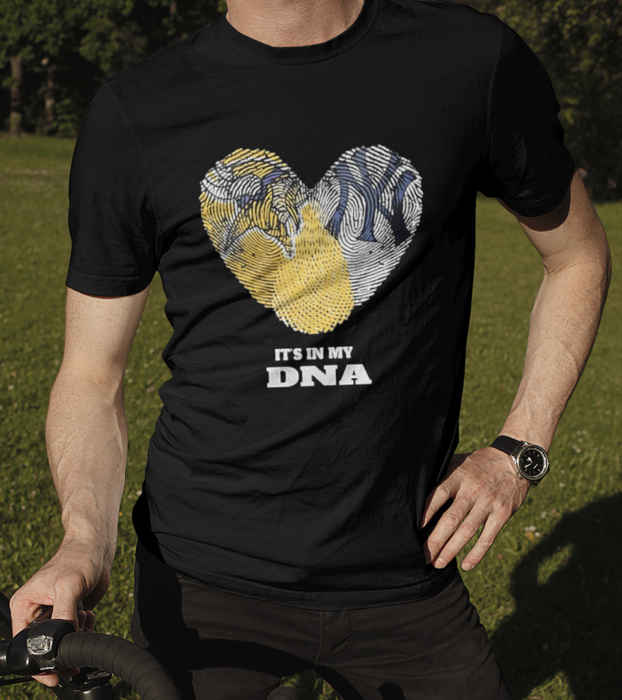 New York Yankees Heart It's In My DNA Fingerprint T-Shirt