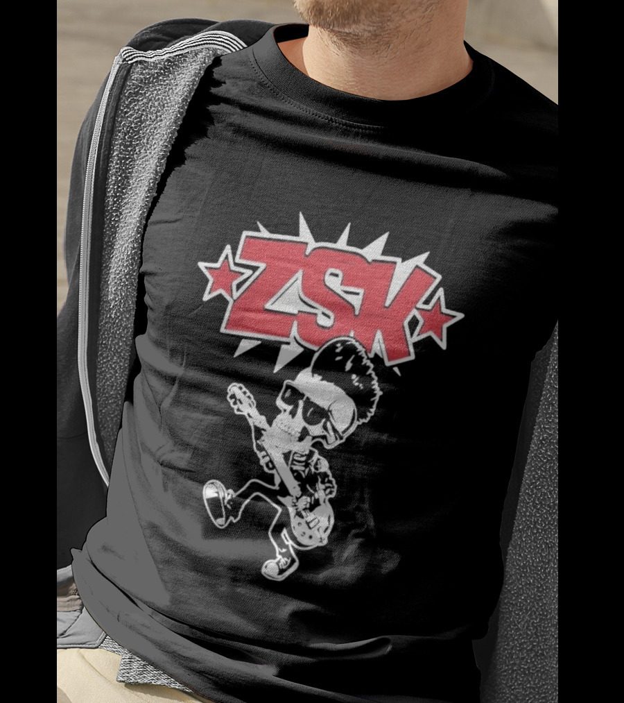 ZSK Die Sind Okay Tour Skeleton Guitar Punk Rock T-Shirt