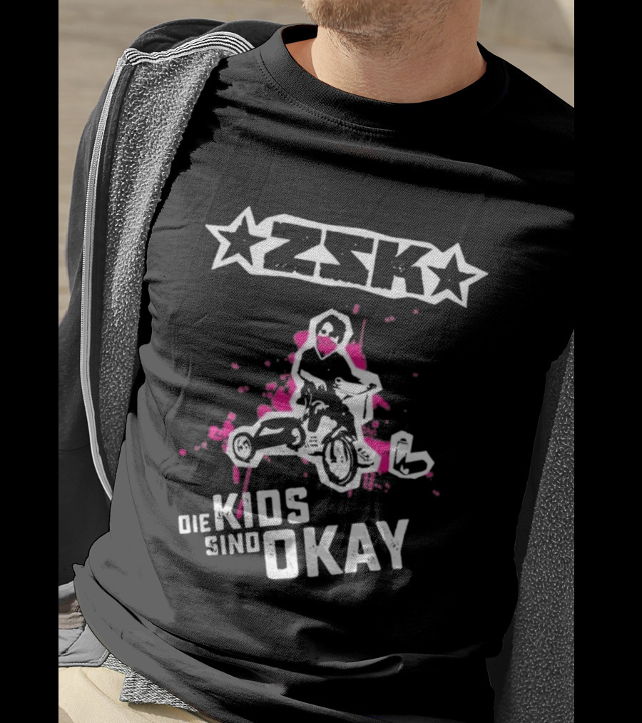 ZSK Die Kids Sind Okay Star Design Pink Splash T-Shirt