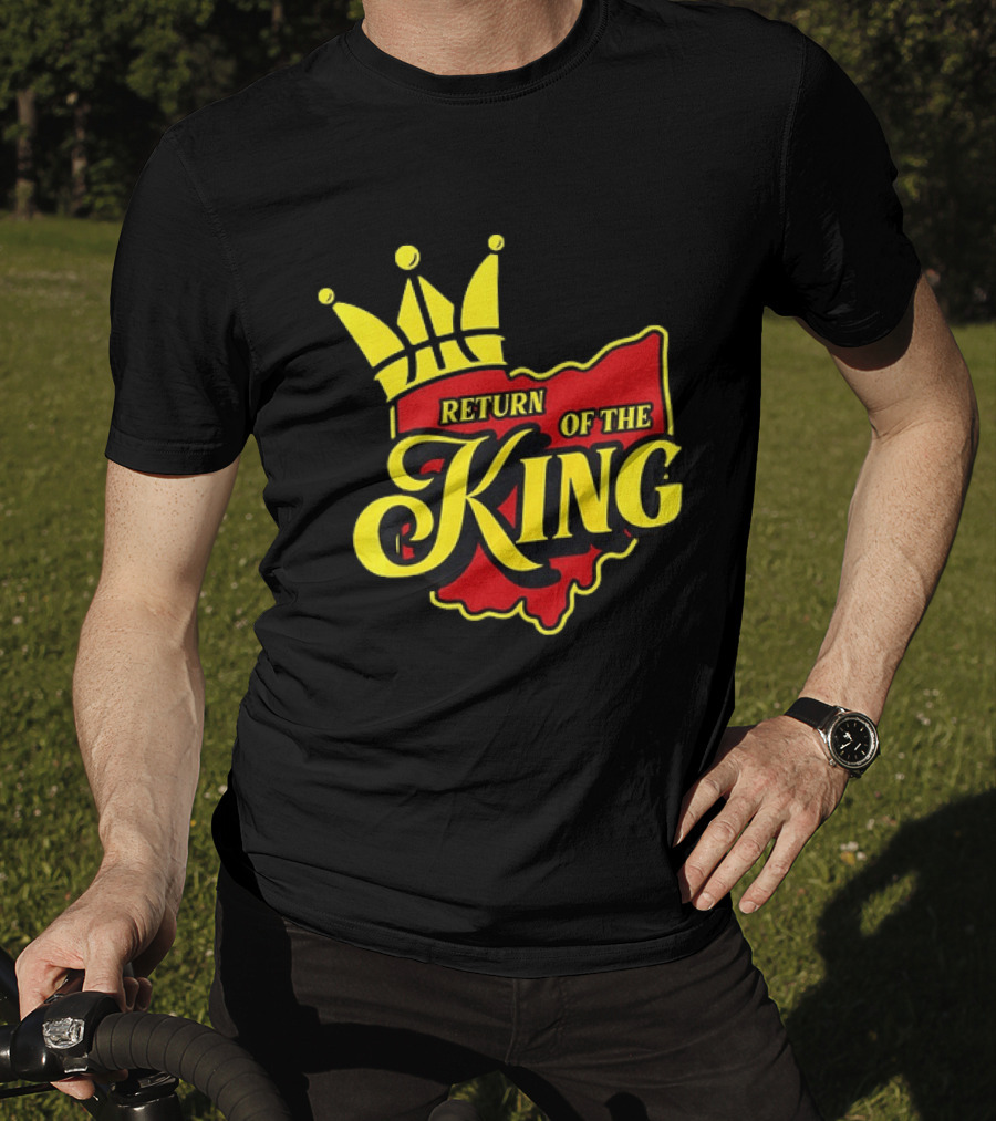 Return Of The King LeBron James Cleveland Cavaliers Basketball Crown Ohio Map T-Shirt