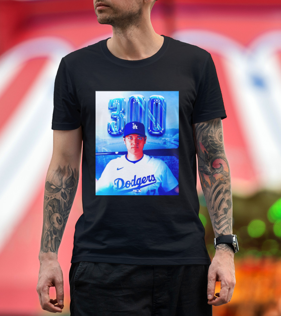 Shohei Ohtani 300 Home Runs Milestone Los Angeles Dodgers T-Shirt