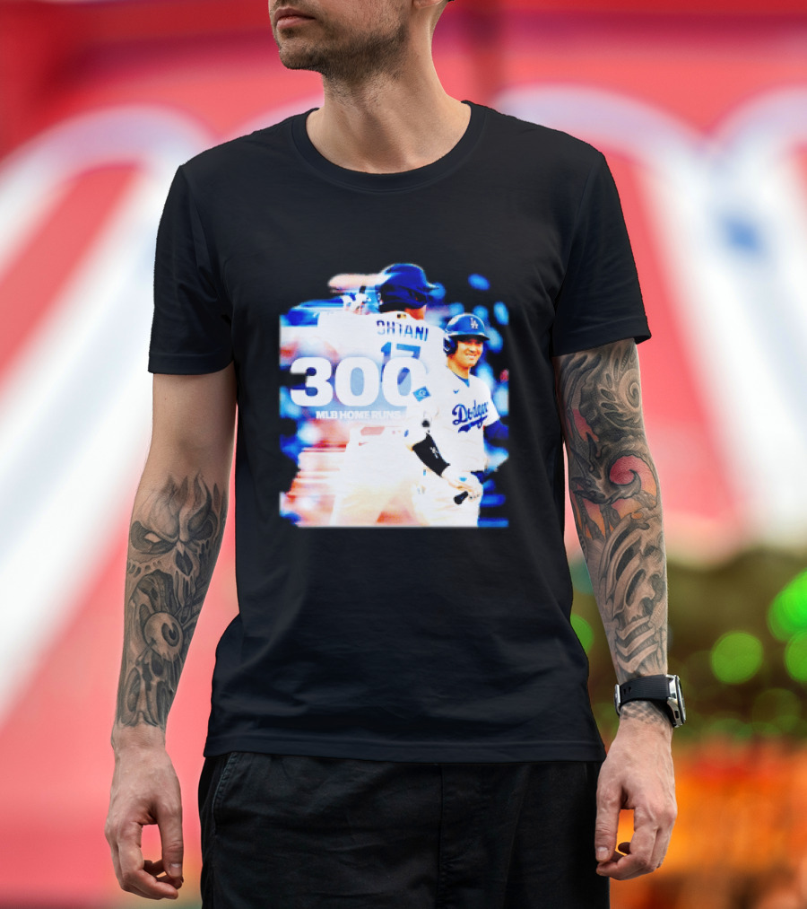 Shohei Ohtani 300 MLB Home Runs Los Angeles Dodgers Milestone Celebration T-Shirt
