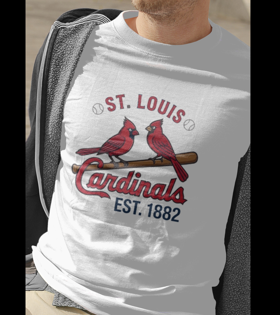 St Louis Cardinals Est 1882 Two Birds On Bat MLB Team T-Shirt